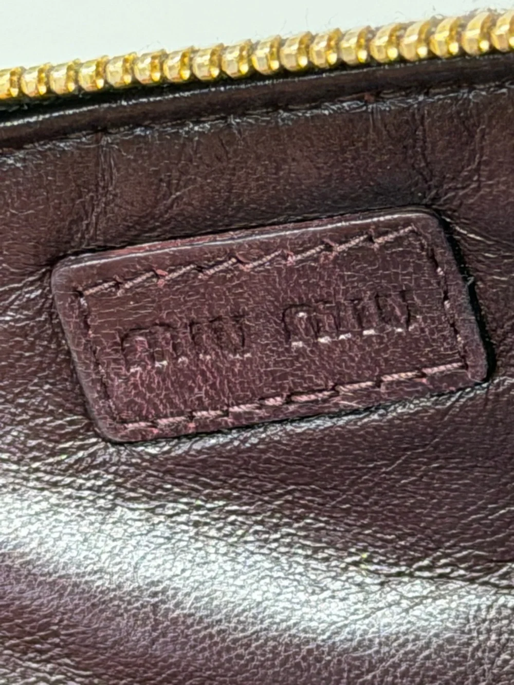 Miu Miu Leather Zip Studded Wallet